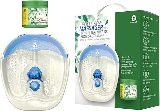 PURSONIC's Ultimate Foot Care Kit - Foot Spa, Pedicure Tools, Massager, Tea Tree Oil Salt Scrub, and Warming Function - Relax and Revitalize Tired Feet!
