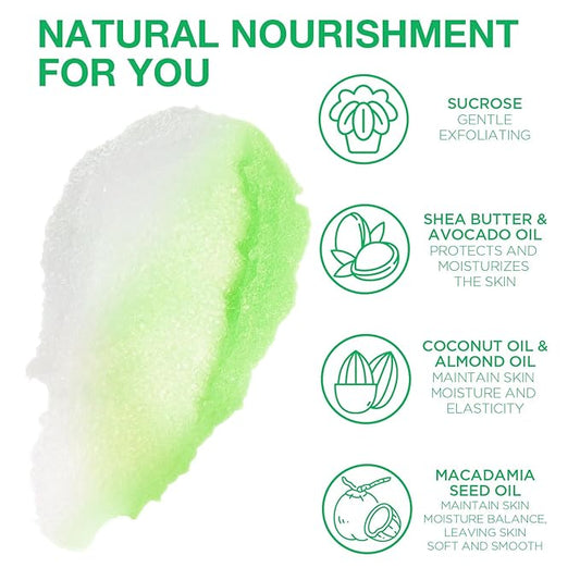 Coconut Sugar Scrub, Coconut Body Scrub, Exfoliating Body Scrub for Smooth and Moisturized Skin, Natural Gifts for Women, 9.52oz