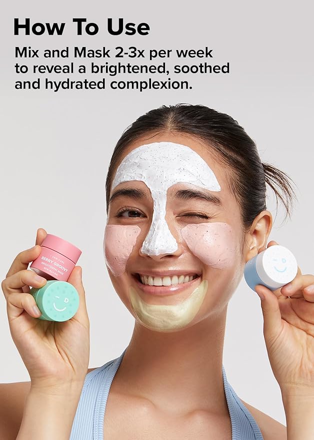 I DEW CARE Wash Off Face Mask Gift Set - Mini Scoops | Hyaluronic Acid, Korean Self Skincare, Facial Treatment, Vegan, Cruelty-Free, Paraben-Free, Exfoliating, Soothing, Mother's Day Gift