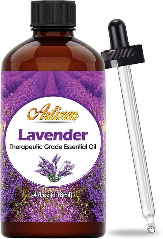 Artizen Lavender Essential Oil 4 oz – Pure, Natural Aromatherapy for Diffuser, Skin, and Hair with Dropper in UV Glass Bottle