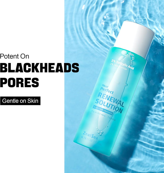 Salicylic Acid Toner, Blackhead Remover, BHA Liquid Exfoliant (CICA, 6.76OZ), ZealSea Pore Minimizer for Face, Gentle Alcohol Free BHA Toner for All Skin Type with Niacinamide, Redness Relief, Vegan