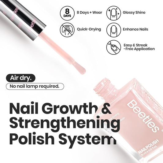 Beetles Nude Nail Polish Set Coconut Mousse 6Pcs, Pink Nail Fast Drying Long Lasting Neutral Brown Red Burgundy Dark Lacquer Glossy for Salon-Quality Results