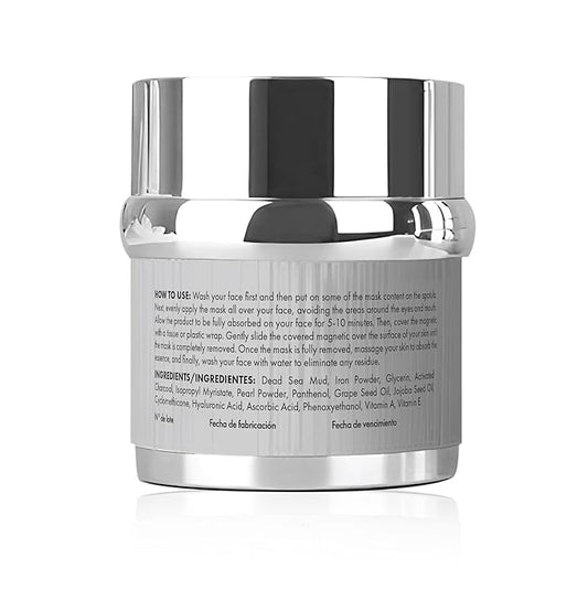 Magnetic Dead Sea Mud Mask for Face & Body, Spa Quality Pore Reducer for Acne, Blackhead & Oily Skin, Facial Mask for Deep Cleansing, Hydration W/Pearl Powder, Natural Oils, Vitamin- 1.7 Fl Oz