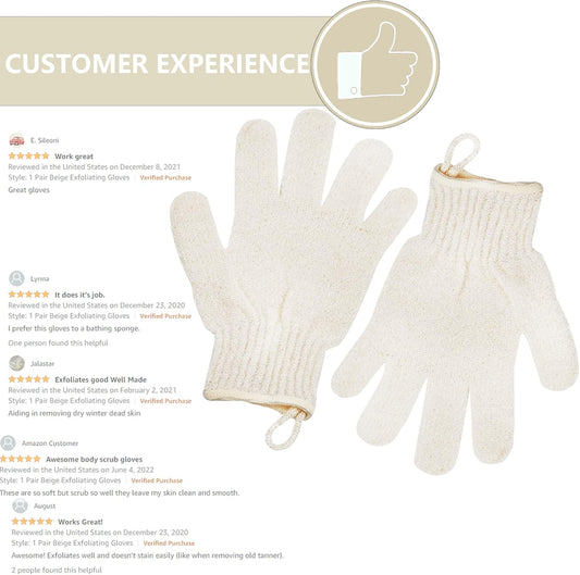 Exfoliating Glove - Body Scrub For Smooth And Soft Skin - Body Exfoliator For Ingrown Hair Dead Skin Remover And Itchy And Flaky Skin - Scrubber Shower Accessories For Women And Men 1 Pair Glove