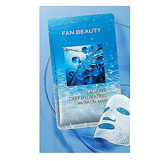 NEW Fan Beauty Secret Seagrape Deep Hydrating Water Facial Gel Mask, 1 Box of 5 Sheets, Moisturizing Anti Stress Facial Sheet Mask