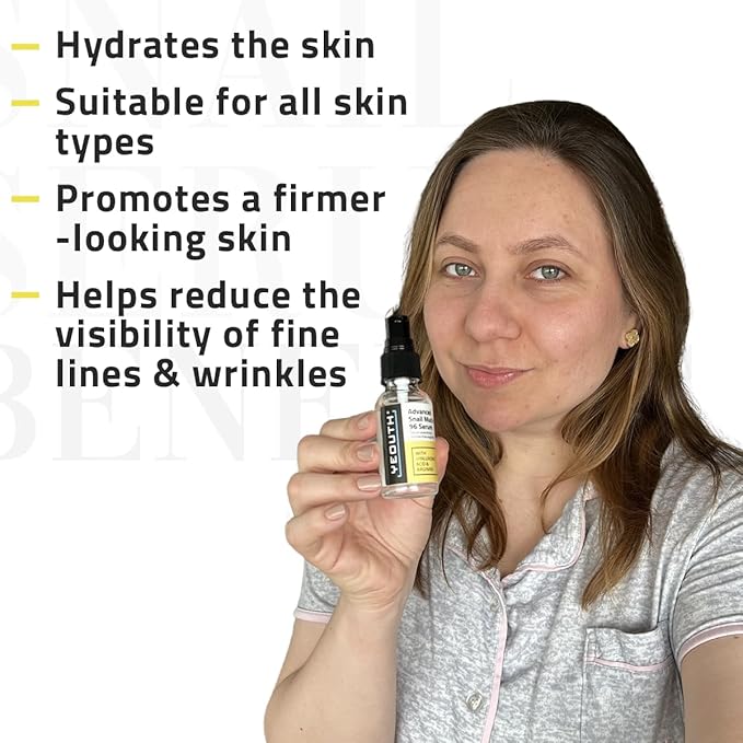 YEOUTH Snail Mucin Serum for Face, Hydrating Advanced Snail 96 Mucin Power Essence, Face Serum with Hyaluronic Acid, Lightweight, Fast-Absorbing & Non-Sticky 1oz