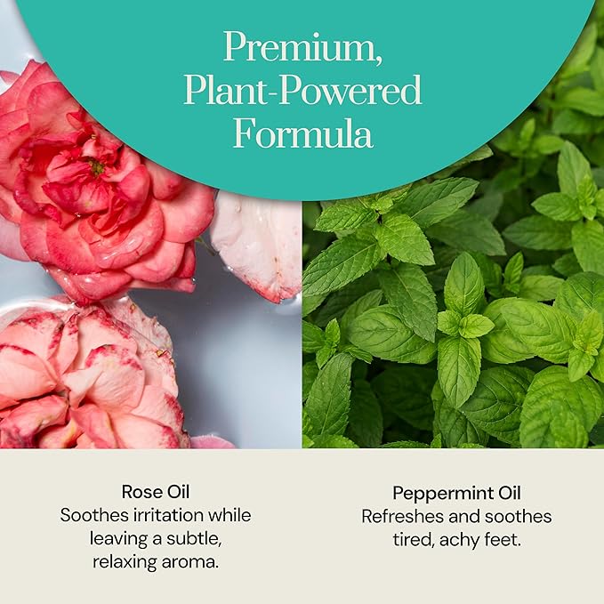 Soapstones Happy Feet Peppermint Rose Exfoliating Foot Scrub - 200mL Skin Exfoliator for Body & Feet with Dead Sea Salt & Safflower Oil - Refreshing Peppermint & Rose Scent for Soft, Revitalized Skin