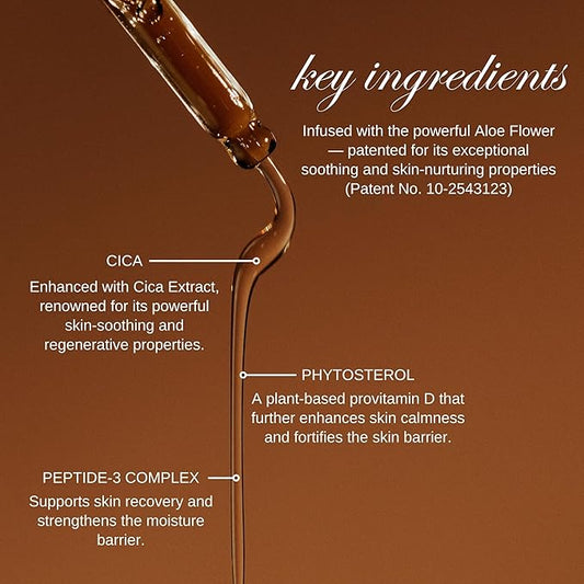 Aloe Flower Cica Serum, 1.01 fl. oz. (30ml), Korean Calming Glow Serum, Rapid Soothing & Moisturizing, For Sensitive Skin