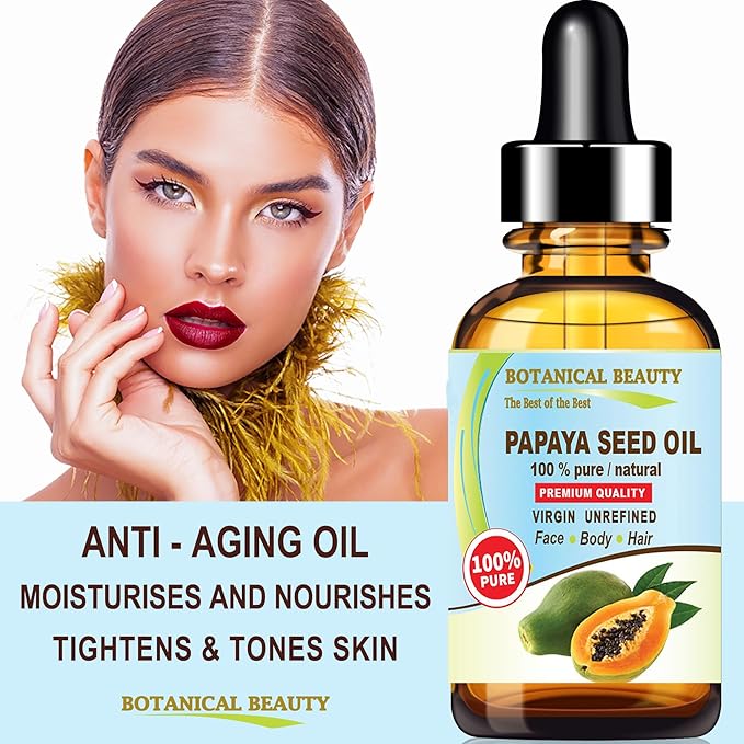 Botanical Beauty PAPAYA SEED OIL WILD GROWTH 100% Pure Natural Virgin Unrefined Undiluted Cold Pressed Carrier Oil for Face, Skin, Hair, Lip, Nails 4 Fl. oz. - 120 ml