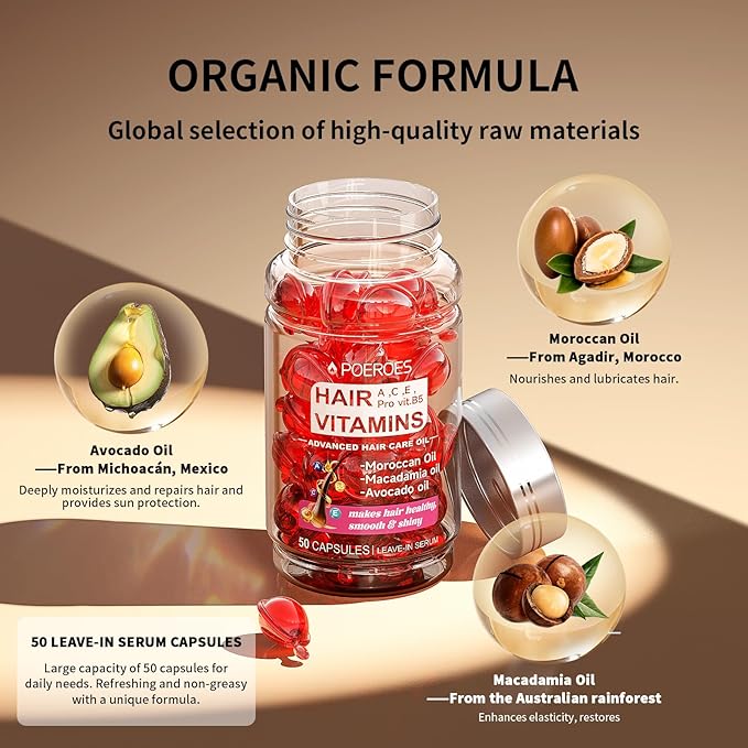 Ultimate Beauty Set: Caffeine Eye Serum, Hair Vitamins for Frizzy/Damaged Hair, and Snail Mucin Moisturizer for All Skin Types, 0.5 fl. oz Eye Serum + 50 Capsules + 4.23 fl. oz Eye Cream