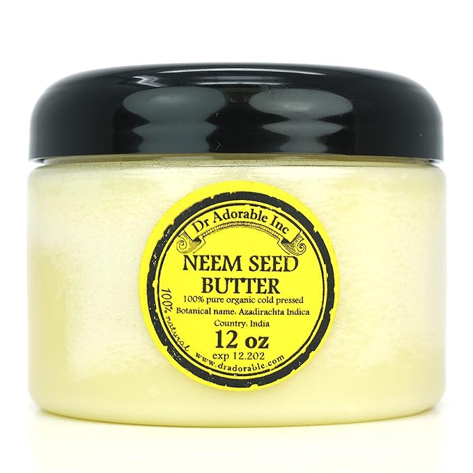 Dr Adorable 12 Oz Neem Seed Butter Pure Organic Cold Pressed Unrefined Skin Care