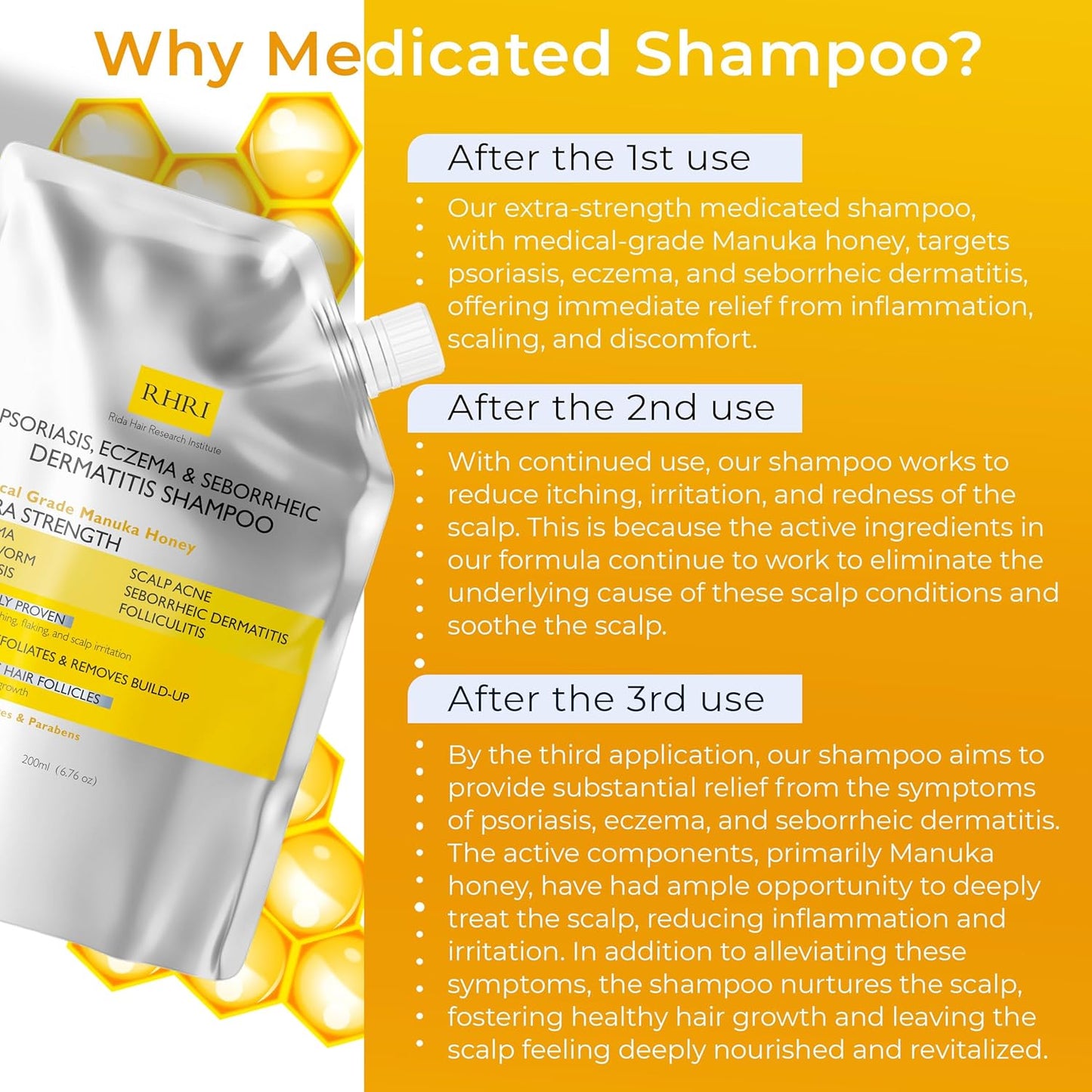 Antifungal Psoriasis Shampoo, Eczema, Seborrheic Dermatitis Shampoo | Soothes Itching, Flaking & Irritation | Repairs Scalp, Strengthens Hair, Stimulates Regrowth | Medicated Scalp Treatment