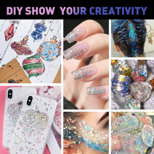 AROIC 14 Colors Body Glitter, Face & Hair Glitter Gel Set for Festival, Eye Shimmer for Women Glow in The Dark Rave Accessories Party Supplies, Face Paint Hair/Cheek/Eyelid Sparkle Makeup(18ml/Tube)