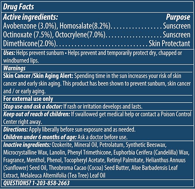 Dermatone Original Lip Balm | Medicated & Moisturizing | Cocoa Butter, Aloe, Vitamin E | Soothe & Heal Chapped Lips | SPF30 | 2-Pack, 0.15oz sticks