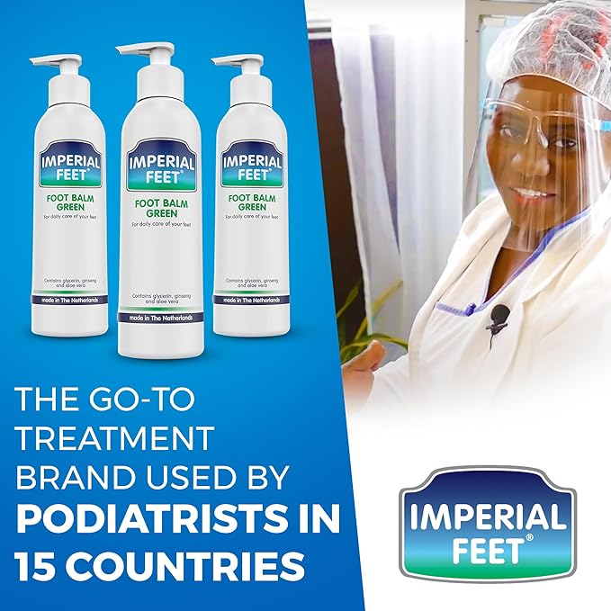 Imperial Feet Foot Balm Green - 150ml Non-Sticky Cream for Dry Feet & Cracked Skin - Aloe Vera Moisturizer for Diabetics - Soothing Hydration & Dryness Skin Repair for Hands, Feet, Legs & Overall Care