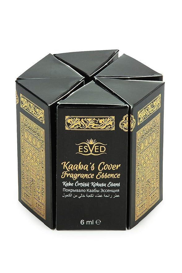 ihvan online, 6 Pack 36 mL - 1.21 Oz Roll On Perfumes Oils, Non Alcoholic Musk Perfume, Arabic Scents, Soft Perfumery Pill for Body, Long Lasting Fragrance for Women & Men, Kaaba Cover