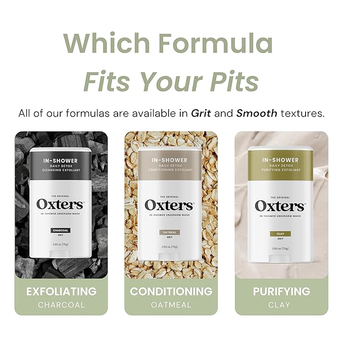 | In-Shower Underarm Wash for Women and Men | Natural Ingredients with Oatmeal, Sea Salt, Coconut Oil, and Honey | Oatmeal Grit