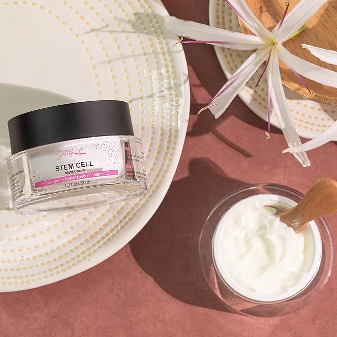 Powerful Anti-Aging Night Cream w/Apple Stem Cells, Retinol, Collagen, Niacinamide, Hyaluronic Acid & Vitamin C, 5-in-1 Face Cream for Women|Men - 1.7 oz.