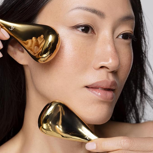 Angela Caglia Gold Cryo Facial Set | Refreshing Cryotherapy Facial Set that Improves Circulation, Reduces Puffiness and Dark Circles for a Refreshed & Rejuvenated Complexion