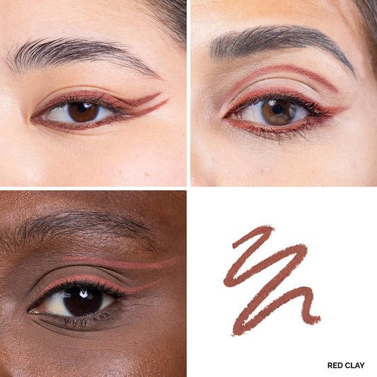 OFIR Waterproof Eye Pencil | Vegan, Cruelty-Free & Smudge-Proof | Creamy Gel Formula for Smooth Application | Long-Lasting, Full-Coverage, Precise Eyeliner Pencil (Red Clay - Deep Earthy Red)