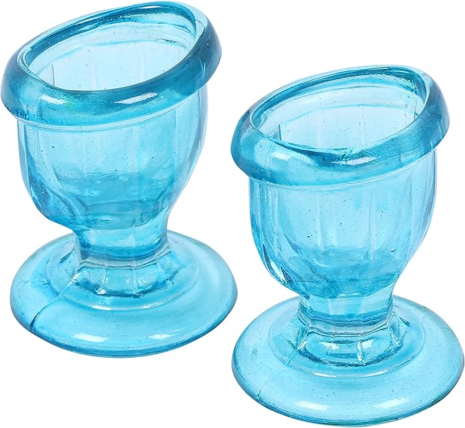 Glass Eye Wash Cup with Engineering Design to Fit Eyes for Effective Cleansing Superior, Smooth Edge,Snug Fit- with Storage Container Soothing Relief from Allergens, Irritants, Makeup, Dust, Dry Eyes