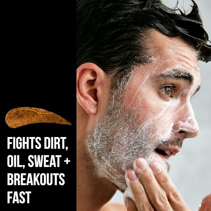 RUGGED & DAPPER - Daily Mens Face Wash + Scrub - 5 Month Supply - Deep Exfoliating Cleanser - Prevents Breakouts - Acne Face Wash Men's - USA Made with Natural Ingredients
