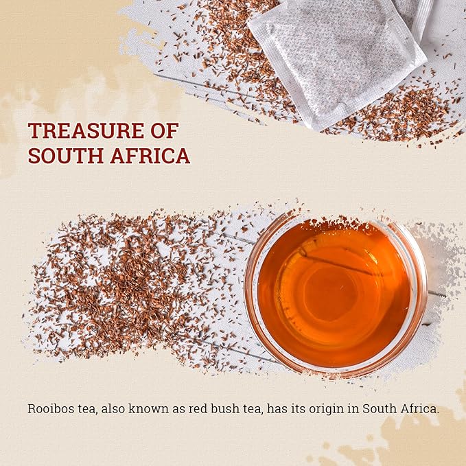 52USA Rooibos Tea Organic, 100 Tea bags, Pure Premuim Rooibos Tea, Naturally Sweet Herbal Tea, Caffeine Free Rooibos Tea, Farmed in South Africa, 9oz (250g)