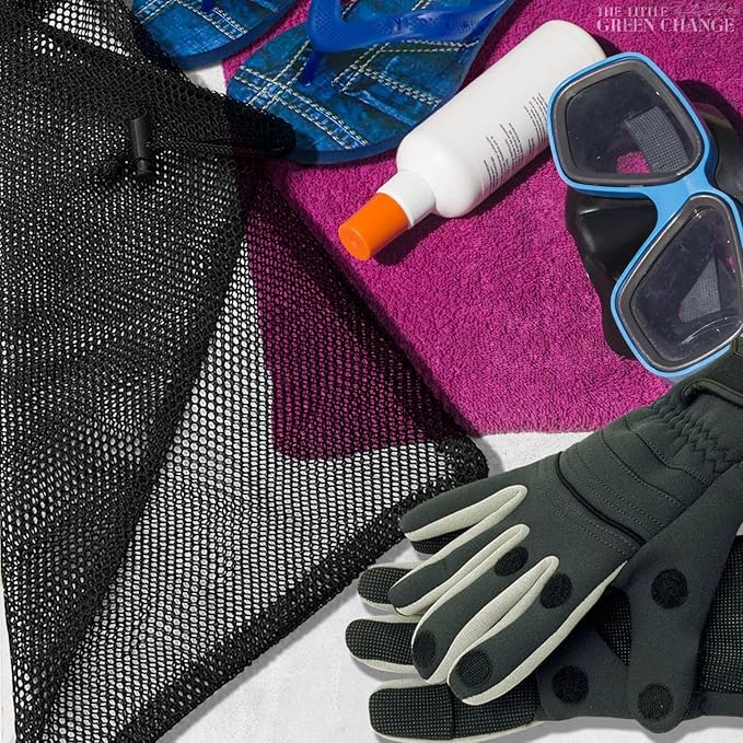 10PCS Nylon Mesh Bags with Drawstring - Multipurpose Mesh Bags for Storage and Carrying Goods While Traveling or Camping