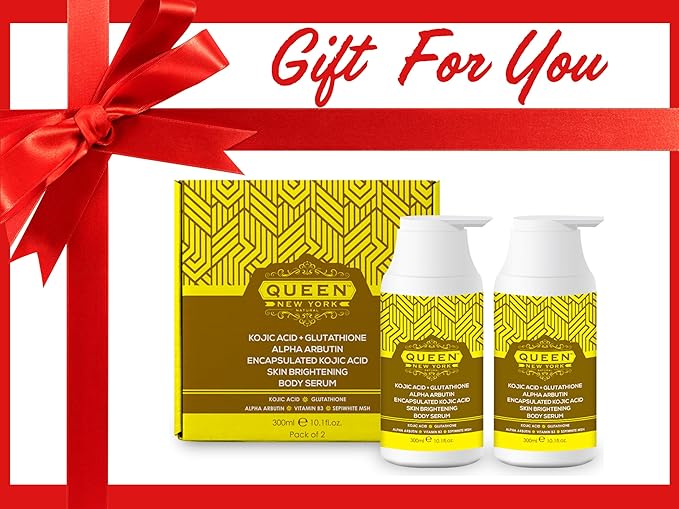 QUEEN NATURAL NEW YORK QUEEN KOJIC PLUS |Triple Booster Skin Brightening Body Lotion-Kojic Acid, Alpha Arbutin, Ginseng Extract, Nicacinamide(B3) (Pack of 2)