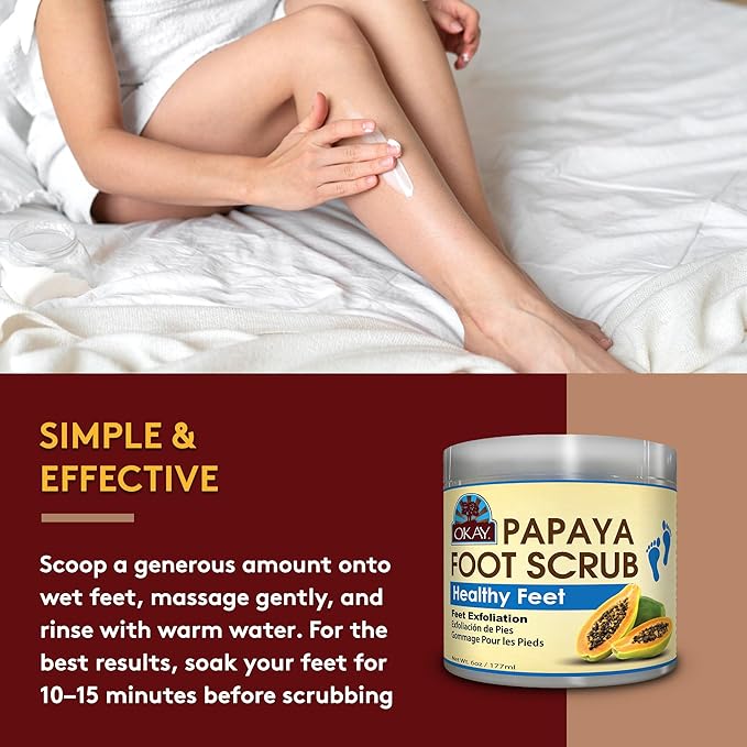 OKAY Papaya Foot Scrub 6oz / 177ml