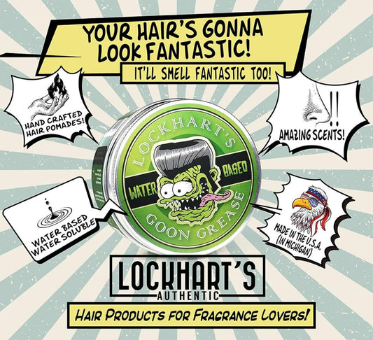 Goon Grease by Lockhart’s (3 pack) – Water-Based Pomade for Men – High Shine and Stronger Hold For The Slickest Hair On Earth – Perfect For Modern Looks, Curly or Slicked Back Hair (3.4oz each)