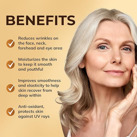 ABERA Gold Anti-Wrinkle Ampoule, Anti-Aging Serum For All Skin Type with Peach Extract and Hyaluronic Acid, Skin Firming & Firming Serum, Hydrating Serum (1 Ampoule)