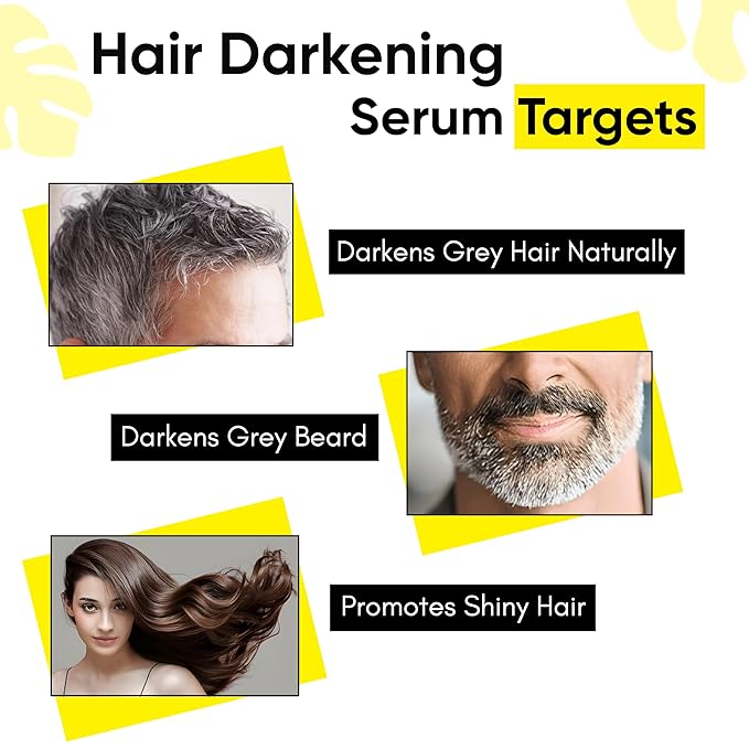 Masofta Hair Darkening Serum with Arcolys, Melano Gray, Biotin & Bhringraj for Promoting Darker, Shinier Hair and Beard, Suitable for Both Men & Women, 1.01 fl.oz./30 ml