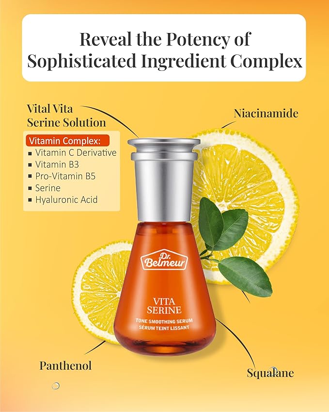 Vitamin Serine (Serum Set, 2.5fl oz, 3 Pieces) - Lightweight Ampoule for Healthy, Clear Complexion. Korean Skincare by LG Beauty. Vitamin C & B3, Provitamin B5