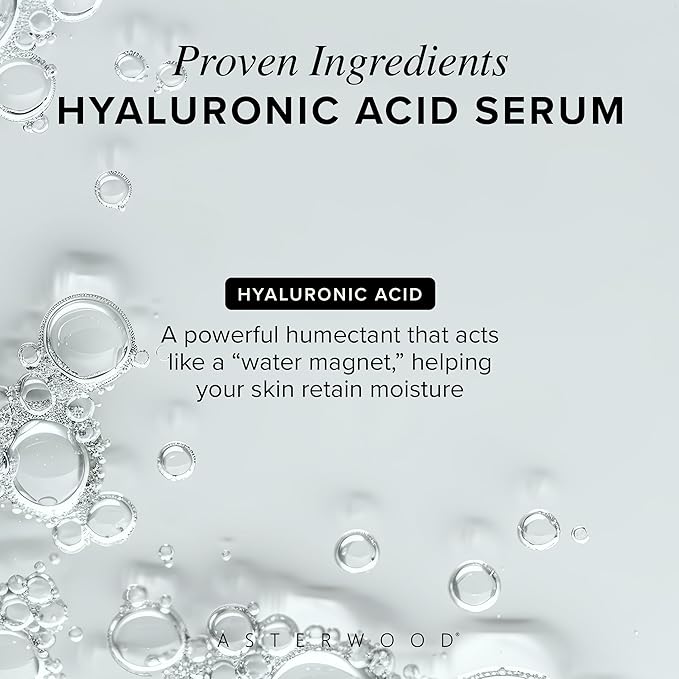 Asterwood Hyaluronic Acid Serum 1 oz + Hyaluronic Acid Cleansing Soap 3.5 oz