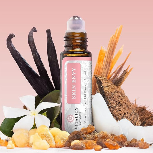 Vitality Extracts Skin Envy - Face Moisturizer Serum, Coconut Oil, Collagen, Vitamin E, Vegan, Frankincense Essential Care, Sandalwood Soothing, Clarifying, Skin Health