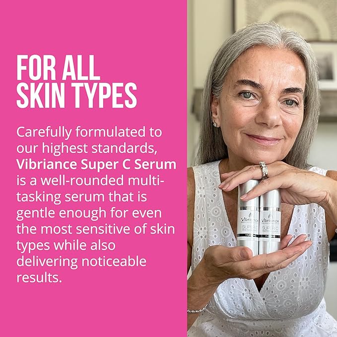 Vibriance Super C Serum for Mature Skin - All-in-One Vitamin Formula Hydrates, Firms, Lifts, Smooths, Targets Age Spots, Wrinkles, 1 fl oz