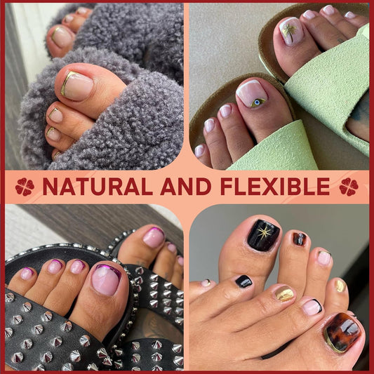 Square Toe Nail Tips 360Pcs Full Cover Big Wide Toe Nails Tips Matte Fake Toe Nail 15Sizes Soft Gel Pre-shape Clear Gel Toe Nail Press ons For Nail Extensions Home DIY Salon