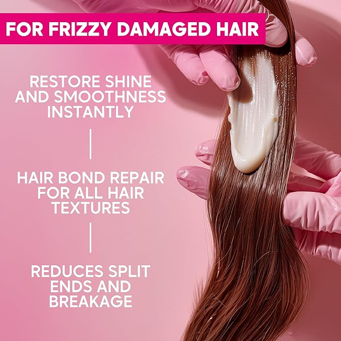HAIR MASK FOR DAMAGED HAIR BRAZILIAN BONDOX TREATMENT 1.06 oz Thermal Activated Mask for Dry Frizzy Hair | Formaldehyde Free | Results for up to 1-3 months | prunus oil | seaweed collagen