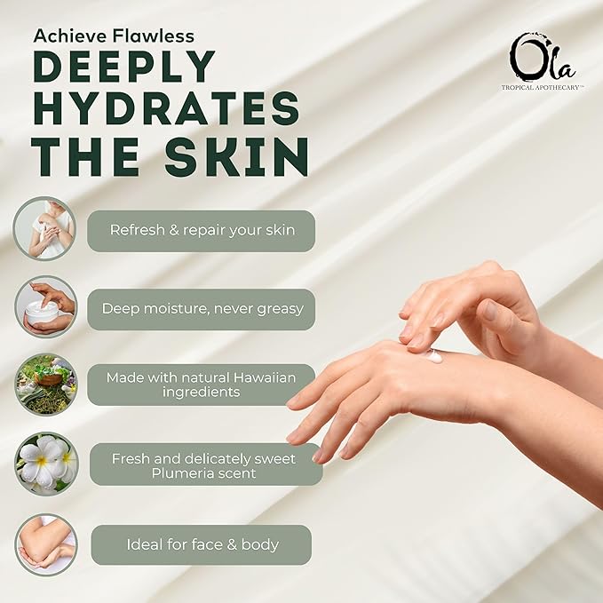 Ola Tropical Apothecary Plumeria Body Lotion with Pure Tropical Oils and Plant Extracts - 8 fl oz