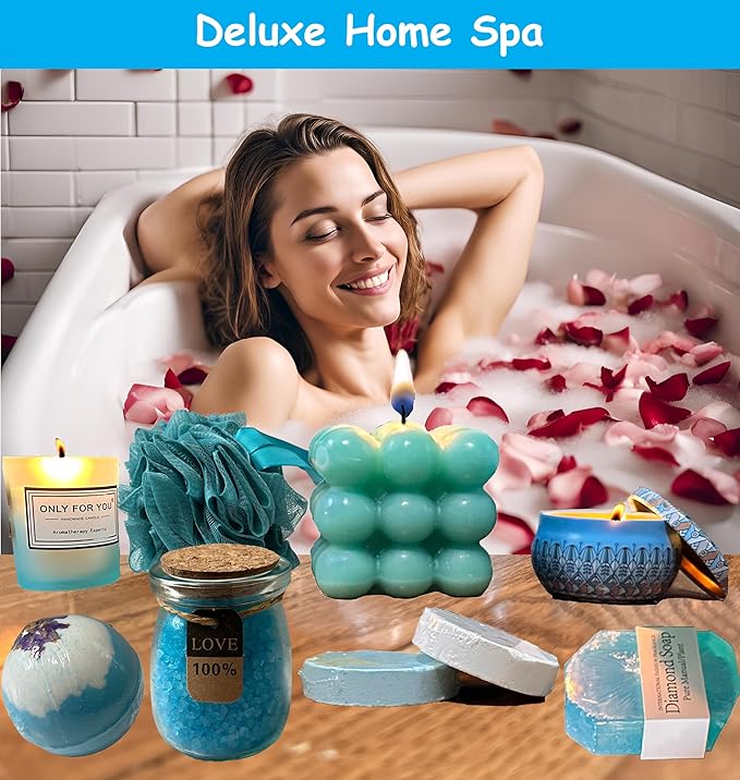 18 pcs Mother's Day Gift Set, Get well Soon Gift for Women,Care Package for Women, Relaxing Spa Gifts Set with Blanket, Unique Birthday Gifts for Mom, Sister, Wife, Best Friend and Loved Ones