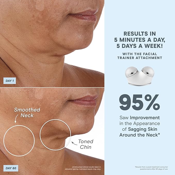 NuFACE TRINITY+ Microcurrent Facial Device Kit - FDA Cleared Face Sculpting & Neck Tightening Device to Contour Cheeks & Brows + Microcurrent Gel Activator & Silk Creme