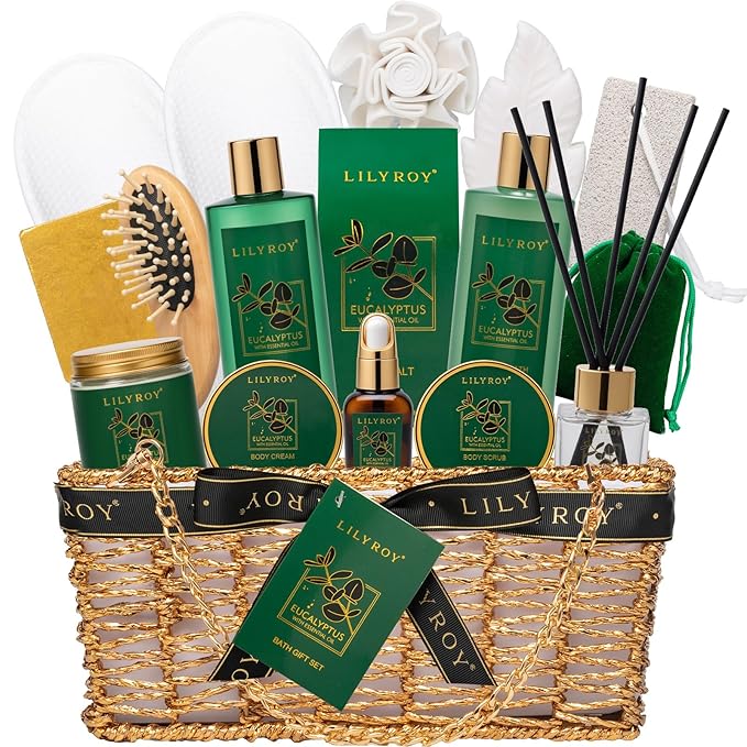 18-Piece Luxury Spa Gift Basket Set for Mothers Day Bath & Body Care Kit for Women & Men Perfect Gift for Christmas Father's Day Birthday with Shower Gel & More Great for Holidays & Special Occasions