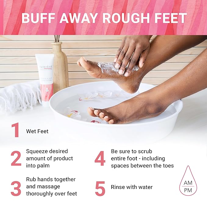 Benefeet Scrub-A-Dub Cooling Foot Scrub - Exfoliates + Refreshes Dry + Dull Skin, Get Smoother Skin from Heel to Toe, Made w/Vitamin E, Apple Cider Vinegar, Walnut Shell + Apricot Seed, 4 oz (2 Pack)