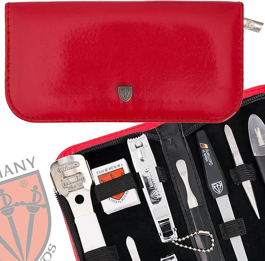 3 Swords Germany - Brand Quality 9-Piece Pedicure kit Set - Callus Remover and Nail Care Tools - Made in Solingen/Germany