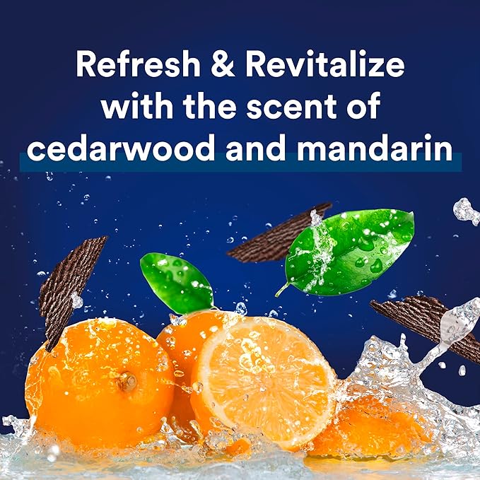 Suave Men Moisturizing Body & Face Wash, With Cedarwood and Mandarin Scent, No Parabens, No Phtahaltes, 18 Oz Pack of 6