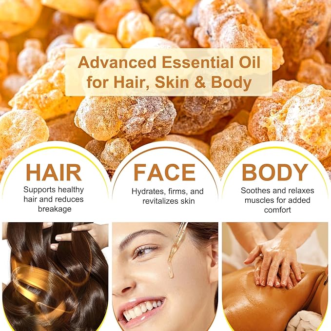 Frankincense Essential Oil, Frankincense Oil, Premium Grade Essential Oils for Face, Diffusers, Aromatherapy, Massage, Hair Care, Skin, Bath and Humidifiers, Pure and Natural - 60ml