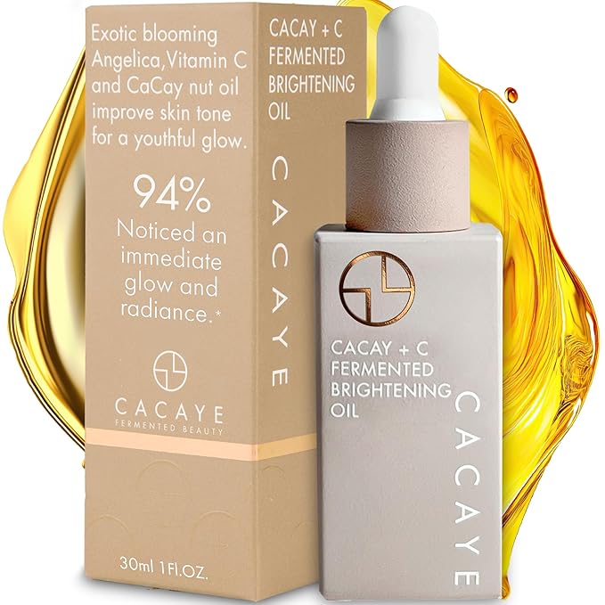 CACAYE Vitamin C Oil for Face, 1 ounce - Gentle, Brightening Facial Oils - Firming, Hydrating, Smoothing - Anti Aging Facial Oil Moisturizer for Wrinkles, Fine Lines, and All Skin Types