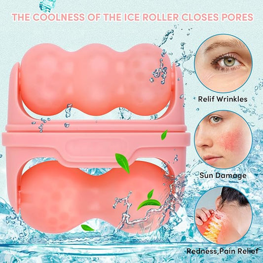 Ice Roller for Face,Eyes,Women Gifts Idea,Therapeutic Cooling to Tighten Brighten Complexion and Reduce Wrinkles,Massager Under Eye Puffiness,Migraine and Pain Relidf