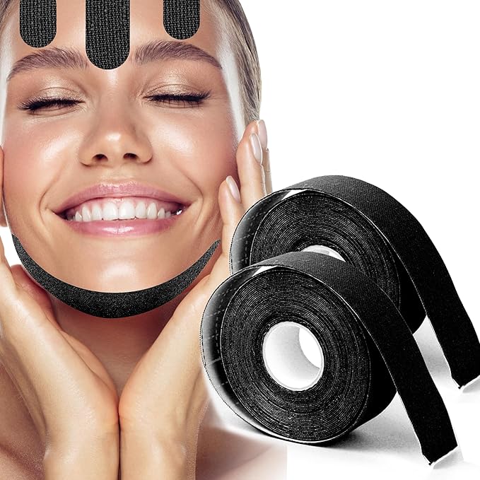 Akissos Face Tape Forehead Wrinkle Patches - Anti Lip Wrinkle Straw - Nose Lift - Facial Tape for Wrinkles - Eyes Neck Lips Wrinkle Reducer - Face Lift - Skin Lifting Tape - Face Shaper - 2.5cm*5m